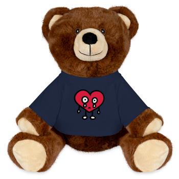 weeping heart 3 - MiniFeet® RecycelBär® Teddy Bear Brown - french navy - Front