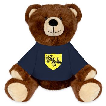 Tractor - MiniFeet® RecycelBär® Teddy Bear Brown - french navy - Front