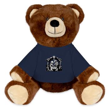 Weihnachtsfamilie Maria Joseph Jesus - MiniFeet® RecycelBär® Braun - French Navy - Vorne