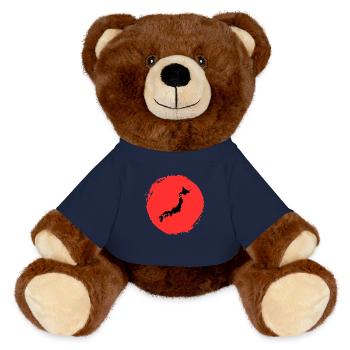 Japanese Character Art - ApriNoeScor - MiniFeet® RecycelBär® Teddy Bear Brown - french navy - Front
