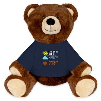 Contrôleur de la circulation aérienne ATC Café Aviation Humour - Nounours RecycelBär® marron - bleu marine - Devant