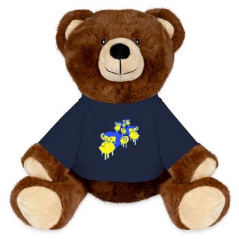 Graffiti Drop Monkey Heads Spray Faces Team - MiniFeet® RecycelBär® Teddy Bear Brown - french navy - Front