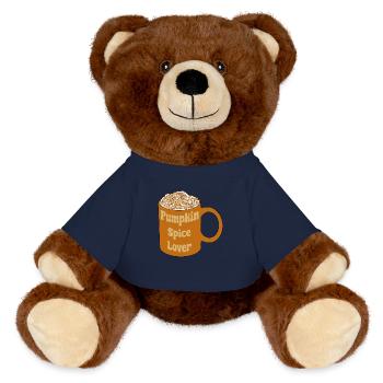 Pumpkin Spice Lover - MiniFeet® RecycelBär® Teddy Bear Brown - french navy - Front