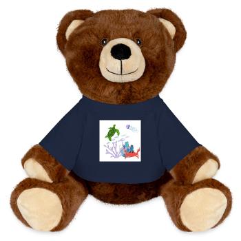 Coral reef - MiniFeet® RecycelBär® Teddy Bear Brown - french navy - Front