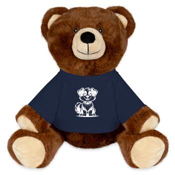 Glücklicher Vierbeiner mit niedlichem Lächeln - MiniFeet® RecycelBär® Braun - French Navy - Vorne