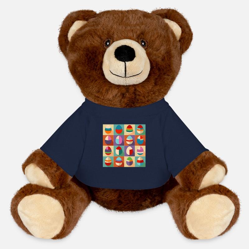 Easter Eggs Design No.09 - MiniFeet® RecycelBär® Teddy Bear Brown - french navy