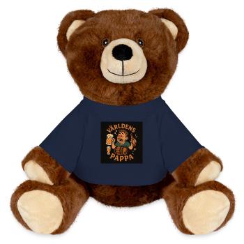 Le père le plus ivre du monde - Nounours RecycelBär® marron - bleu marine - Devant