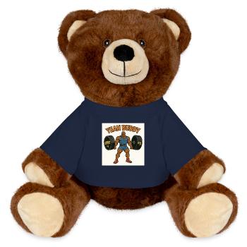YEAH BUDDY - MiniFeet® RecycelBär® Teddy Bear Brown - french navy - Front