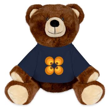 des années 70 motif de fleur - Nounours RecycelBär® marron - bleu marine - Devant