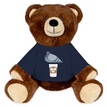 Coffee Love Pigeon Friend - MiniFeet® RecycelBär® Braun - French Navy - Vorne