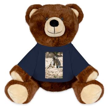 Zèbre (en allemand Zèbre ou Zèbres) Hippotigris - Nounours RecycelBär® marron - bleu marine - Devant