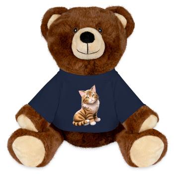Le chat rouge - Nounours RecycelBär® marron - bleu marine - Devant