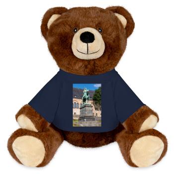 Equestrian statue of Frederick I Barbarossa - MiniFeet® RecycelBär® Teddy Bear Brown - french navy - Front