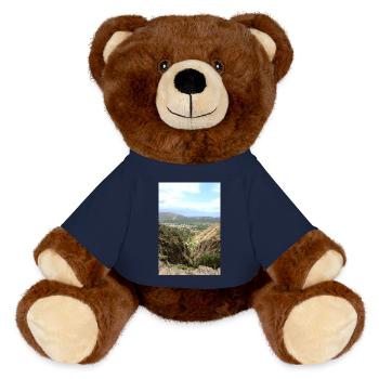 Montagnes de montagne Paysage de montagne Poster - Nounours RecycelBär® marron - bleu marine - Devant