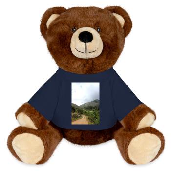 Montagnes de montagne Paysage de montagne Poster - Nounours RecycelBär® marron - bleu marine - Devant