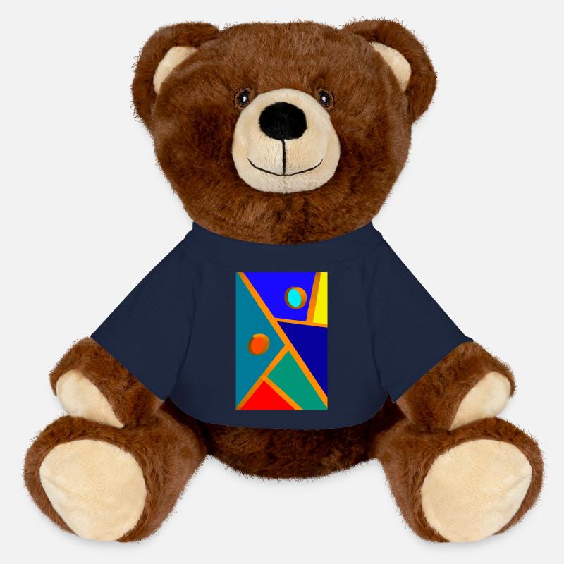 Art abstrait - Nounours RecycelBär® marron - bleu marine