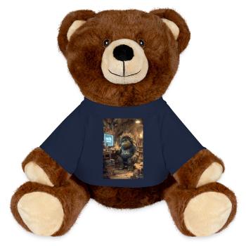 Internet Troll Gets Banned - MiniFeet® RecycelBär® Teddy Bear Brown - french navy - Front