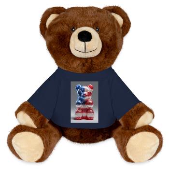 American Flag Gummy Bear - MiniFeet® RecycelBär® Teddy Bear Brown - french navy - Front