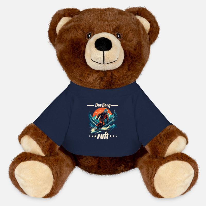 Skifahren Abseits der Piste Winterspaß - MiniFeet® RecycelBär® Braun - French Navy
