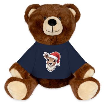 "Rentierzauber" (Reindeer Magic) - MiniFeet® RecycelBär® Braun - French Navy - Vorne