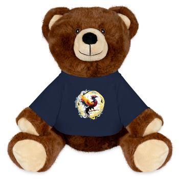 Blazing Phoenix (Artwork Collection) - MiniFeet® RecycelBär® Teddy Bear Brown - french navy - Front