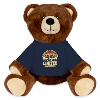 Made in 1993 - Agée avec perfection - Nounours RecycelBär® marron - bleu marine - Devant