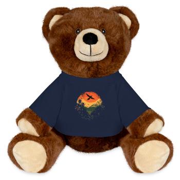 hummingbird, bird, nature, animals, wilderness, nectar - MiniFeet® RecycelBär® Teddy Bear Brown - french navy - Front