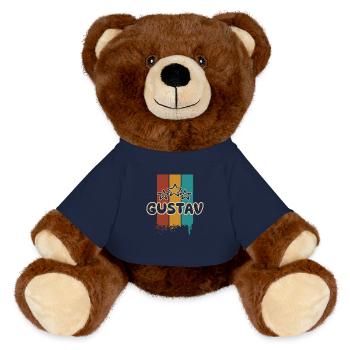 Gustav as Gustav - MiniFeet® RecycelBär® Teddy Bear Brown - french navy - Front