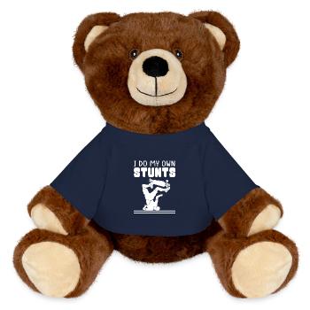 Longboard Longboarder Longboarding - MiniFeet® RecycelBär® Teddy Bear Brown - french navy - Front