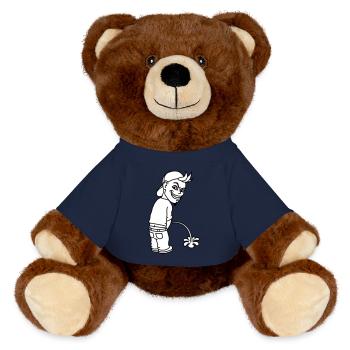 Pee Boy 2c - MiniFeet® RecycelBär® Teddy Bear Brown - french navy - Front