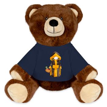 Münchner Kindl avec masque et panier - Nounours RecycelBär® marron - bleu marine - Devant
