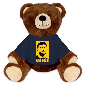 Slava ukraini - MiniFeet® RecycelBär® Teddy Bear Brown - french navy - Front