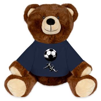 Street Art Banksy Style Guys with Ball - MiniFeet® RecycelBär® Teddy Bear Brown - french navy - Front