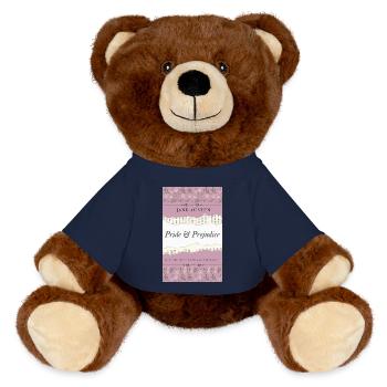 Jane Austen - Pride & Prejudice - MiniFeet® RecycelBär® Teddy Bear Brown - french navy - Front