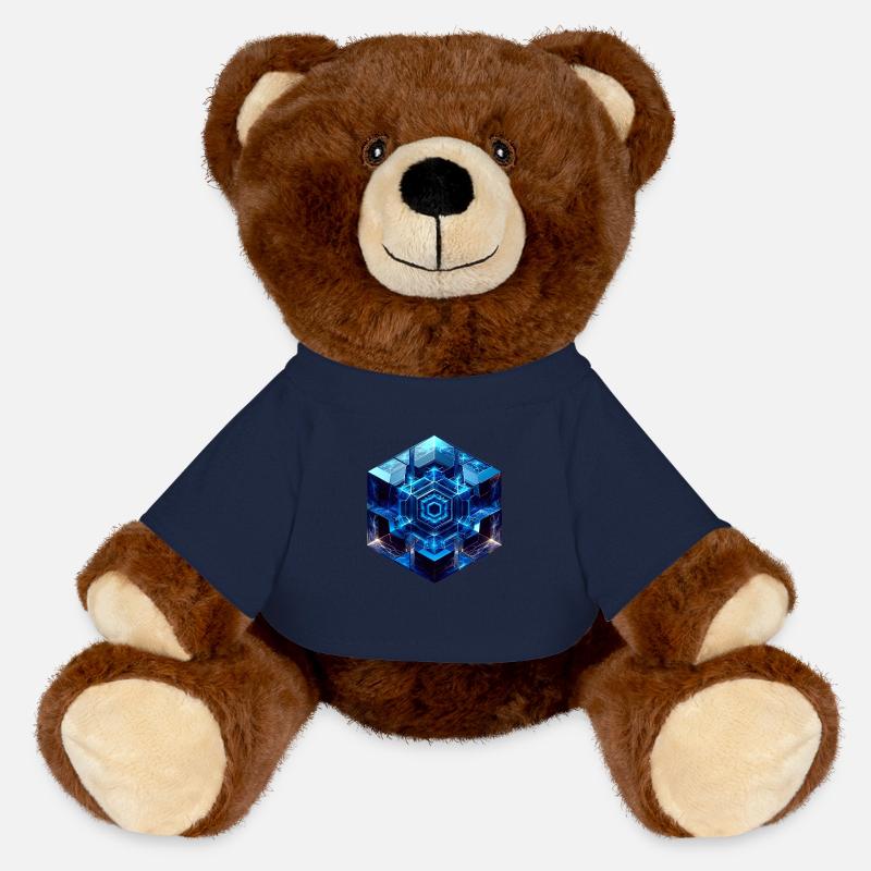 Sci Fi Cube - MiniFeet® RecycelBär® Teddy Bear Brown - french navy