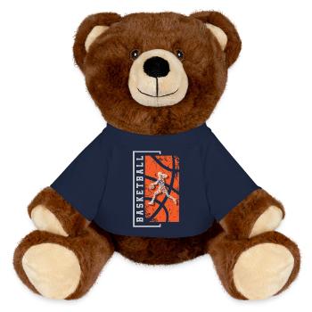 Basketball Basketballerin Frauen Basketball - MiniFeet® RecycelBär® Braun - French Navy - Vorne