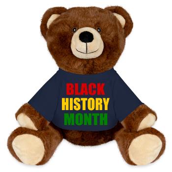 Black history month - MiniFeet® RecycelBär® Teddy Bear Brown - french navy - Front