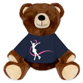 Silhouette patineuse blanche inline - Nounours RecycelBär® marron - bleu marine - Devant