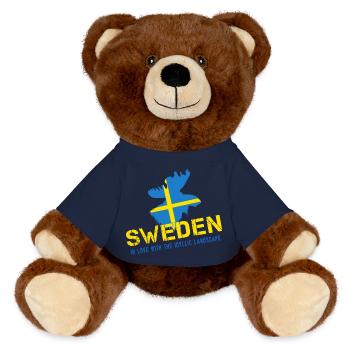 Schweden Suède - Nounours RecycelBär® marron - bleu marine - Devant