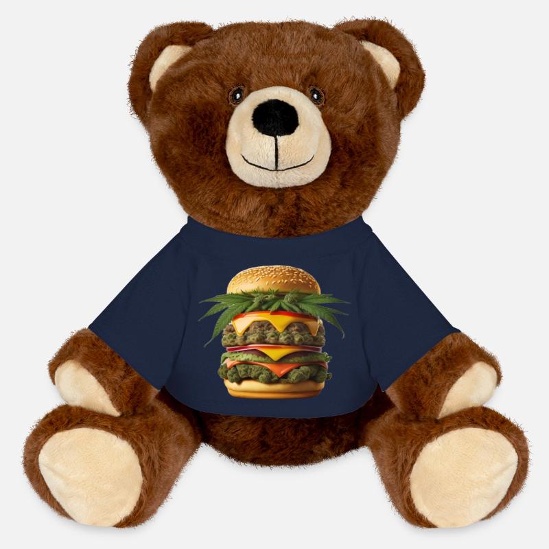 Stoner Burger - MiniFeet® RecycelBär® Teddy Bear Brown - french navy