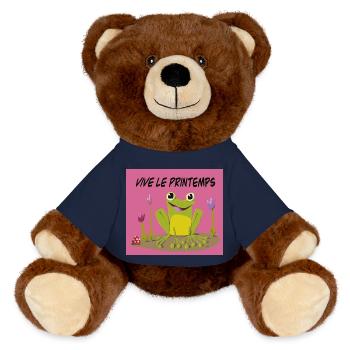 Vive le printemps - Nounours RecycelBär® marron - bleu marine - Devant