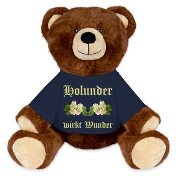 Le sureau fait des merveilles - Nounours RecycelBär® marron - bleu marine - Devant
