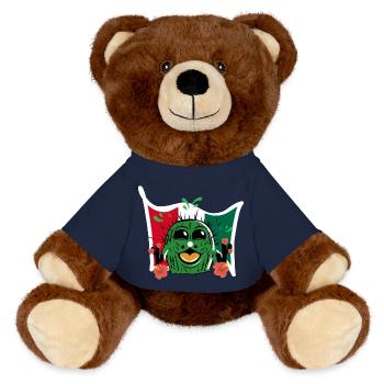Cactus drôle avec drapeau du Mexique - Nounours RecycelBär® marron - bleu marine - Devant