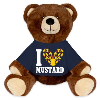 Senf Mustard - MiniFeet® RecycelBär® Teddy Bear Brown - french navy - Front