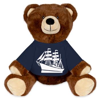 Schiff Schifffahrt - MiniFeet® RecycelBär® Braun - French Navy - Vorne