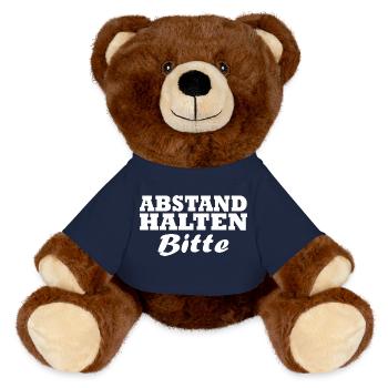Abstand Halten - MiniFeet® RecycelBär® Braun - French Navy - Vorne