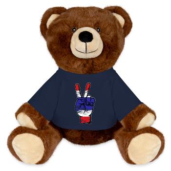 Drapeau de la Thaïlande Paix Victoire Symbole Utilisé - Nounours RecycelBär® marron - bleu marine - Devant