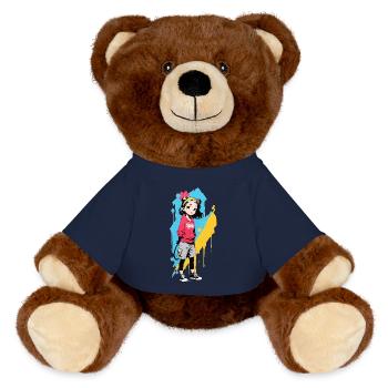 Street Art Fille 232343 - Nounours RecycelBär® marron - bleu marine - Devant