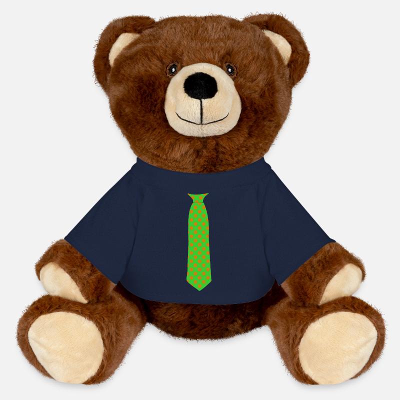 Tie floral pattern - MiniFeet® RecycelBär® Teddy Bear Brown - french navy