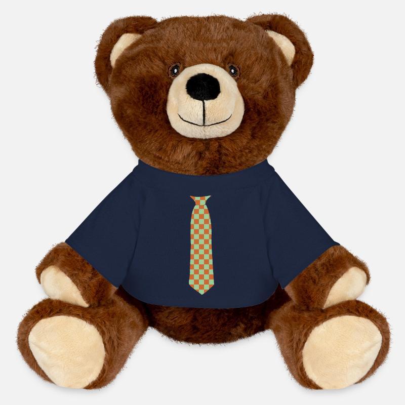Tie Pattern Formal Orange Green - MiniFeet® RecycelBär® Teddy Bear Brown - french navy